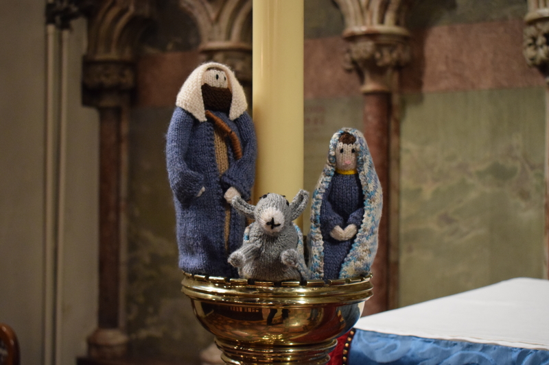 Mary Joseph and Donkey on the candlestick