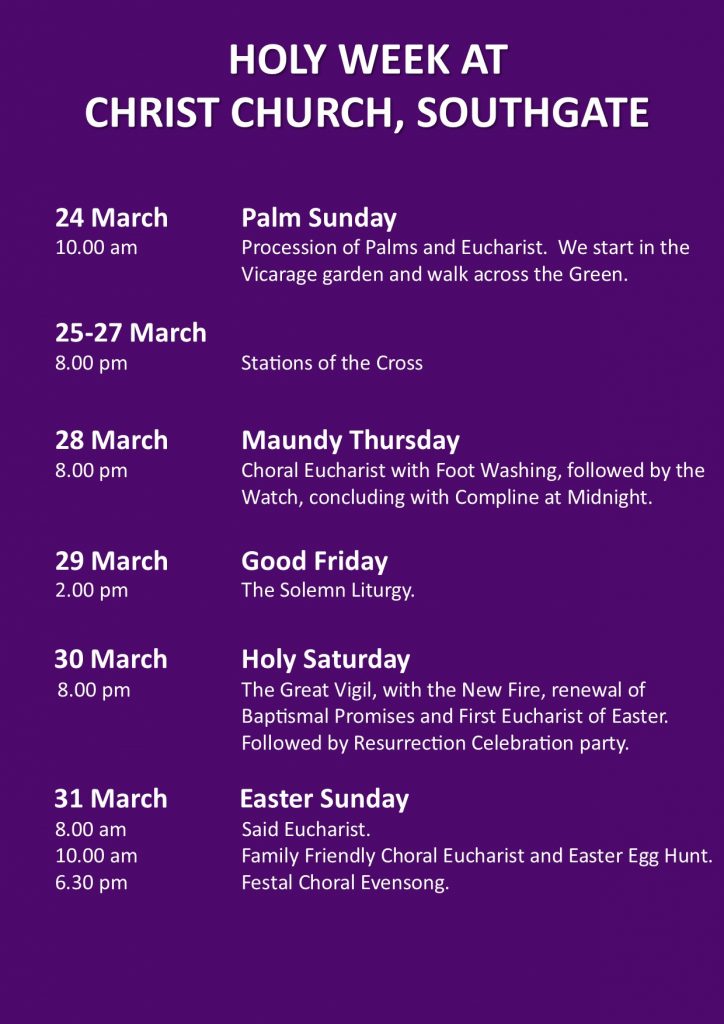 Services for Holy Week 2024