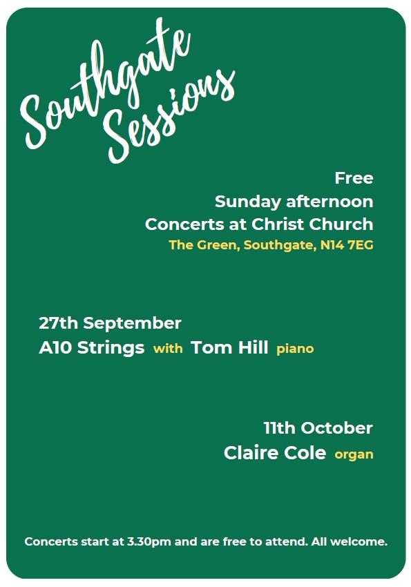 Southgate Sessions Sept & Oct 2026